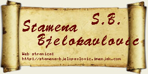 Stamena Bjelopavlović vizit kartica